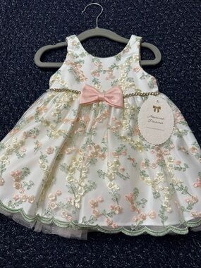 NWT American Princess 3 Pc Floral Embroidered Dress Set 18M
